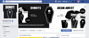 "Dezente" Promotion des Merchandise auf der Facebook Bandseite